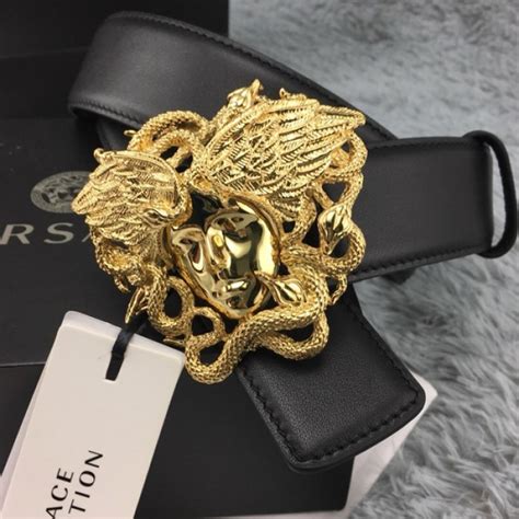 versace belt gold medusa head|Versace Medusa snake wings belt.